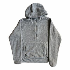 The North Face Women’s Gray Half-Zip Fleece Pullover Hoodie — Size Large